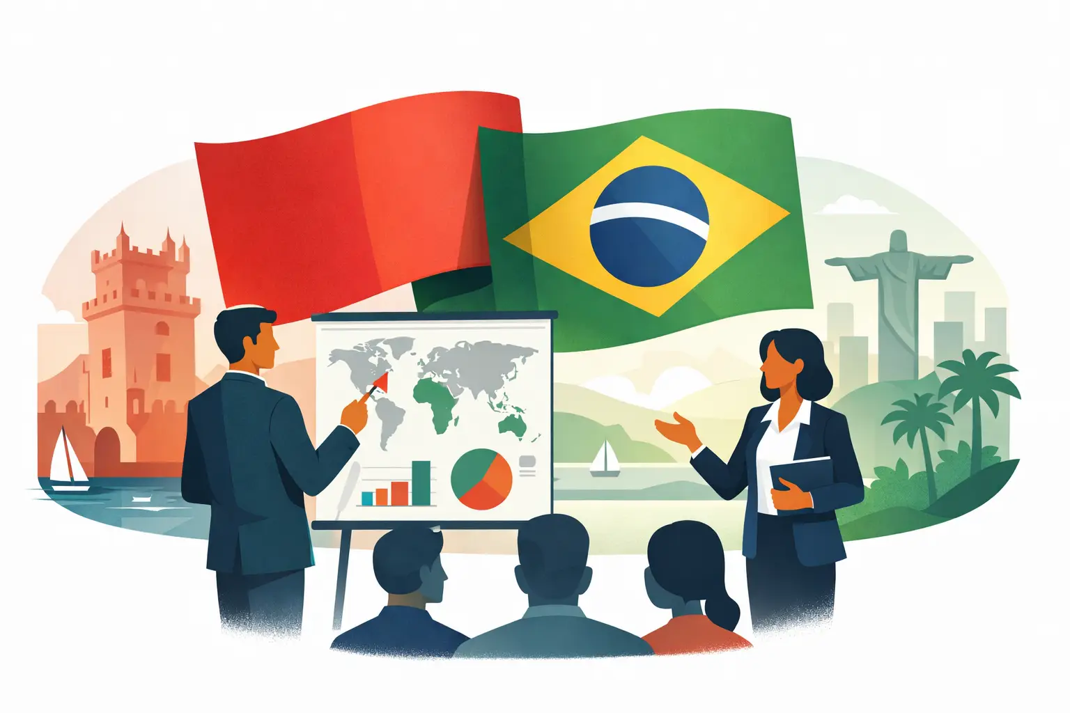 Palestra sobre Portugal e Brasil para empresas