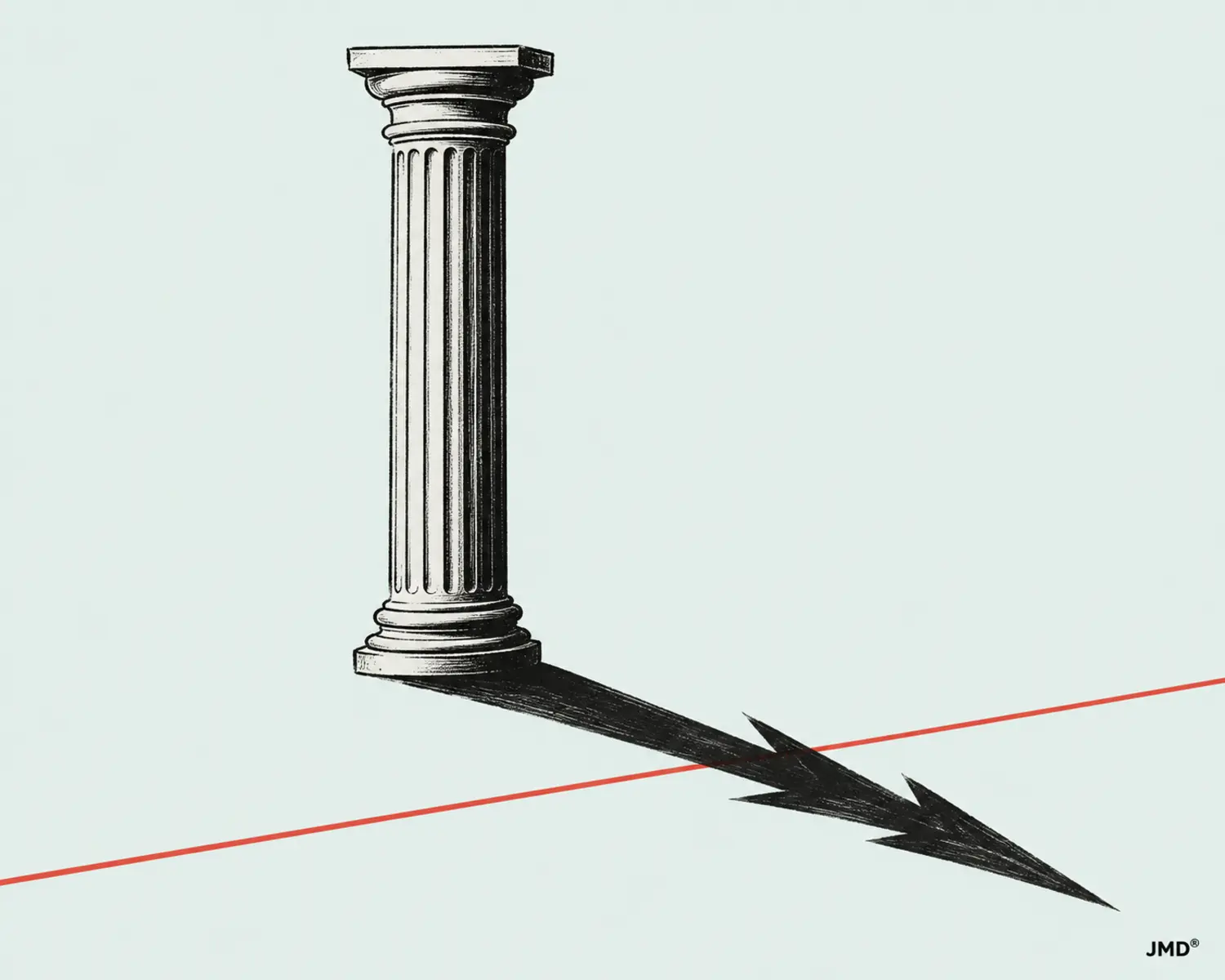 A estabilidade como álibi — ilustração editorial JMD®