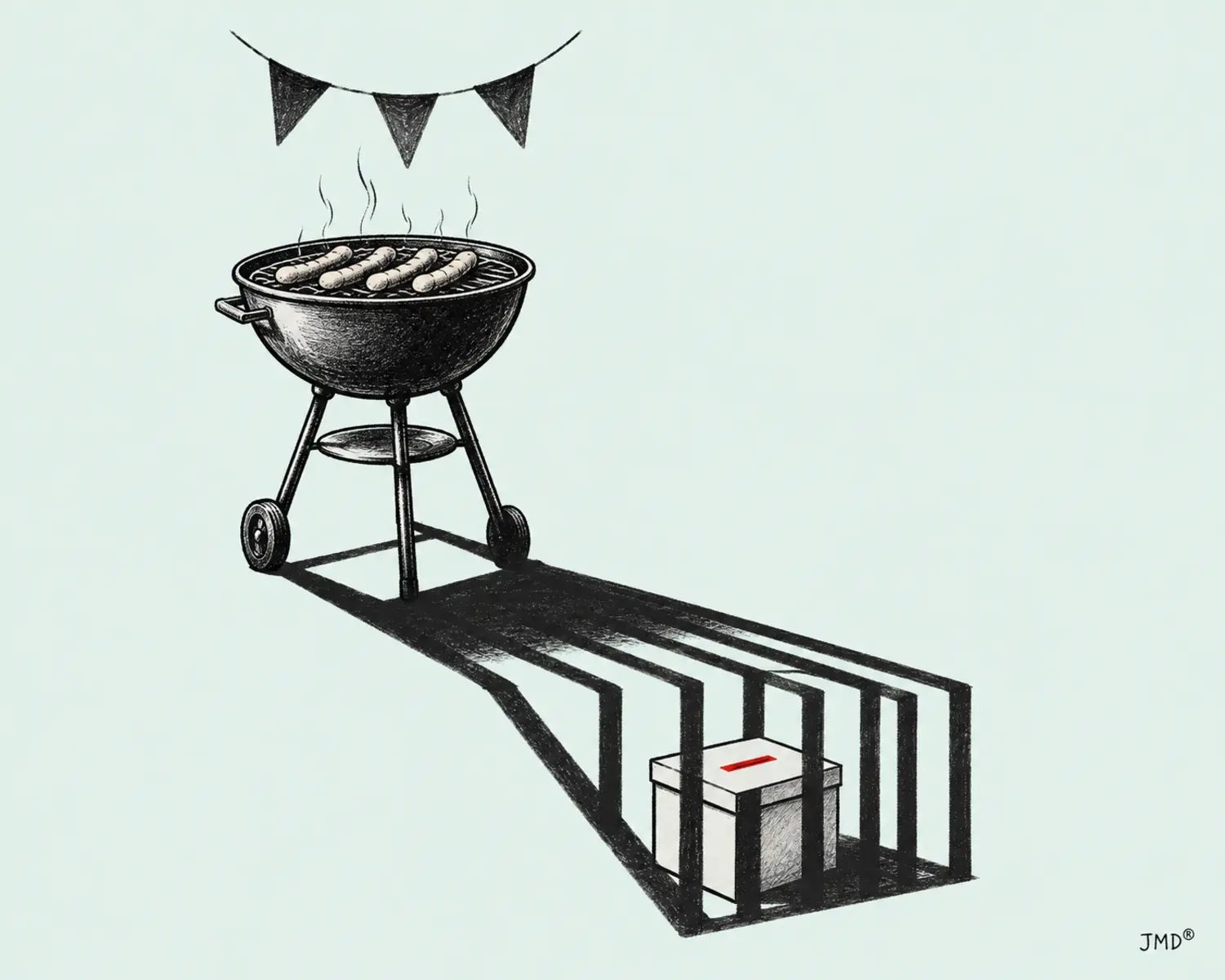 A extrema-direita de churrasco — ilustração editorial JMD®